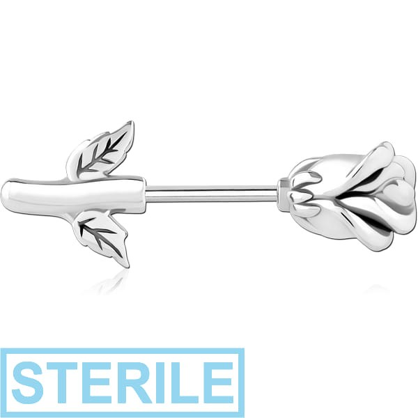 STERILE SURGICAL STEEL NIPPLE PIERCING INTERNAL THREADED BAR
