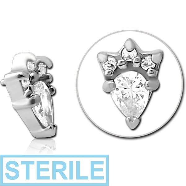 STERILE SURGICAL STEEL JEWELLED MICRO ATTACHMENT FOR 1.2MM INTERNALLY THREADED PINS - JESTER HAT