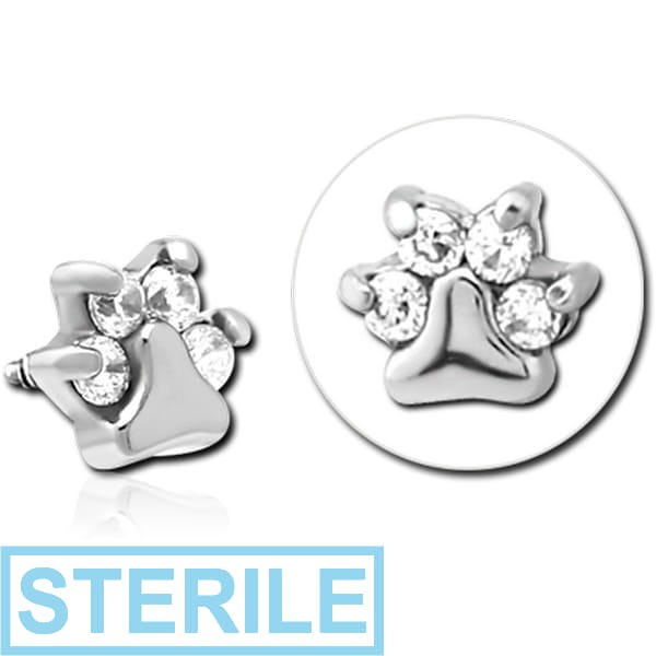 STERILE SURGICAL STEEL JEWELLED MICRO ATTACHMENT FOR 1.2MM INTERNALLY THREADED PINS - ANIMAL PAW