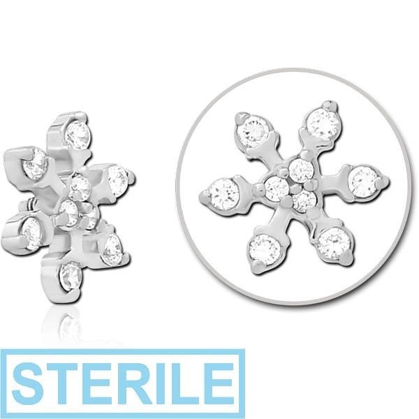 STERILE SURGICAL STEEL JEWELLED MICRO ATTACHMENT FOR 1.2MM INTERNALLY THREADED PINS - SNOWFLAKE