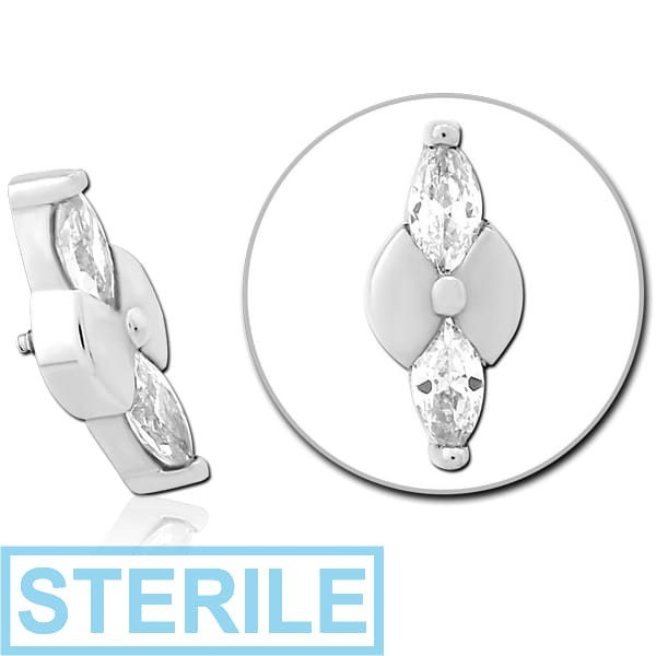 STERILE SURGICAL STEEL JEWELLED MICRO ATTACHMENT FOR 1.2MM INTERNALLY THREADED PINS - BOW TIE