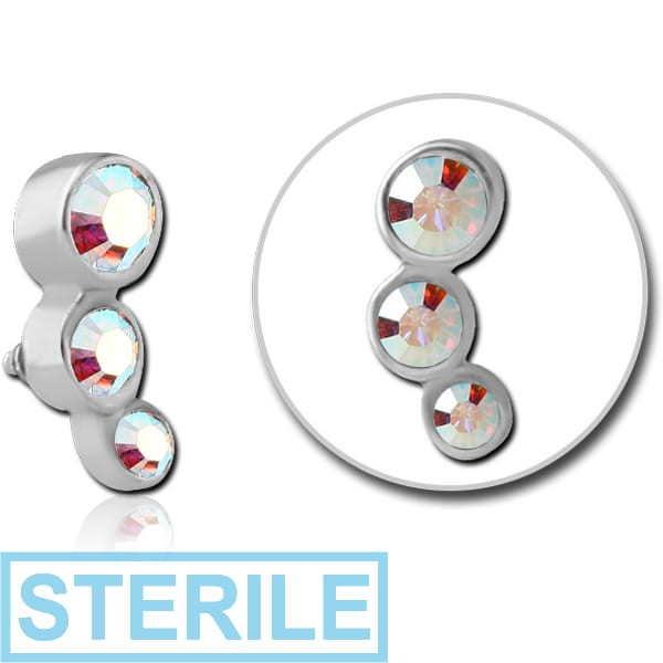 STERILE SURGICAL STEEL JEWELLED MICRO ATTACHMENT FOR 1.2MM INTERNALLY THREADED PINS - TRIPLE JEWEL