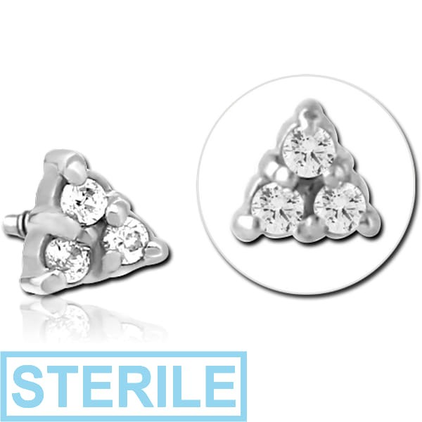 STERILE SURGICAL STEEL JEWELLED MICRO ATTACHMENT FOR 1.2MM INTERNALLY THREADED PINS - TRIANGLE