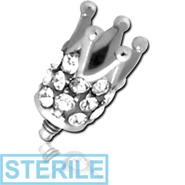 STERILE SURGICAL STEEL JEWELLED MICRO ATTACHMENT FOR 1.2MM INTERNALLY THREADED PINS - CROWN
