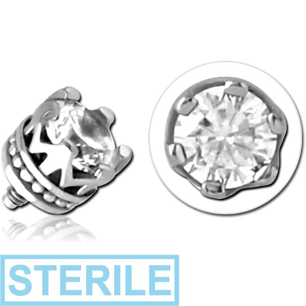 STERILE SURGICAL STEEL JEWELLED MICRO ATTACHMENT FOR 1.2MM INTERNALLY THREADED PINS - CROWN