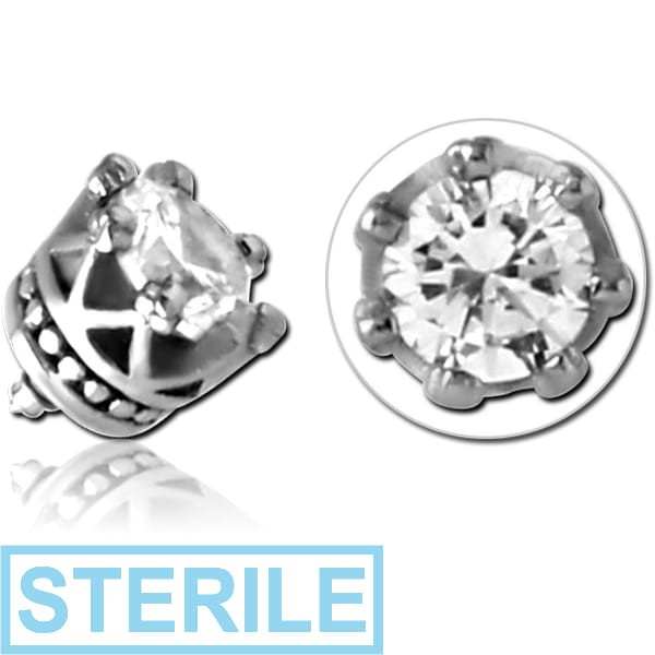 STERILE SURGICAL STEEL JEWELLED MICRO ATTACHMENT FOR 1.2MM INTERNALLY THREADED PINS - CROWN