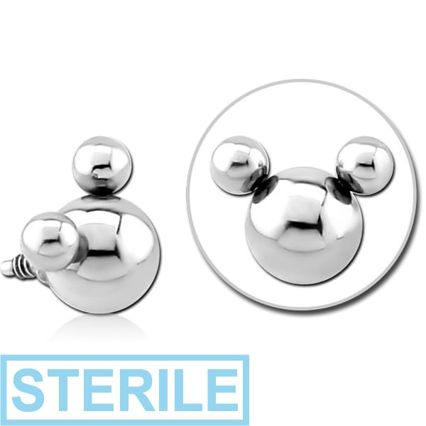 STERILE SURGICAL STEEL MICRO ATTACHMENT FOR 1.2MM INTERNALLY THREADED PINS - BALLS HEAD