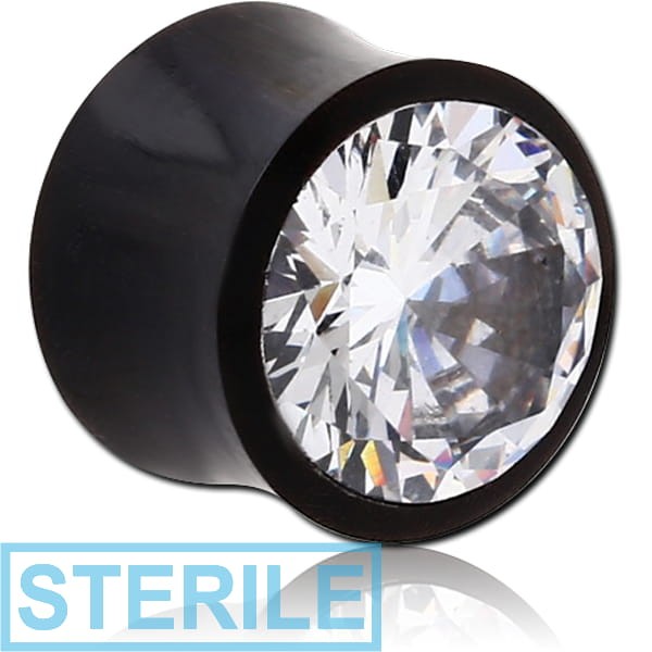 STERILE HORN DOUBLE FLARED JEWELLED PLUG
