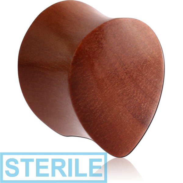 STERILE ORGANIC WOODEN PLUG ROSE WOOD-SAWO TEAR DROP DOUBLE FLARED
