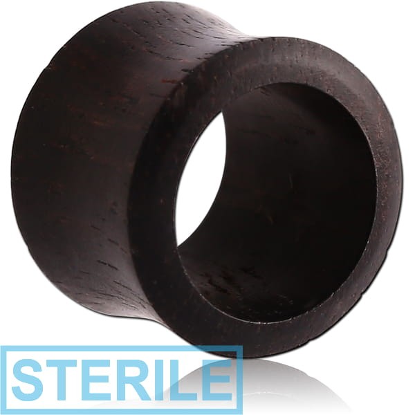 STERILE ORGANIC WOODEN TUNNEL DOUBLE FLARED EBONY