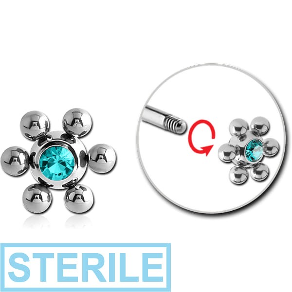 STERILE SURGICAL STEEL PREMIUM CRYSTAL JEWELLED FLOWER BALL