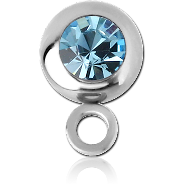 SURGICAL STEEL SWAROVSKI CRYSTAL JEWELLED BALL WITH HORIZONTAL HOOP