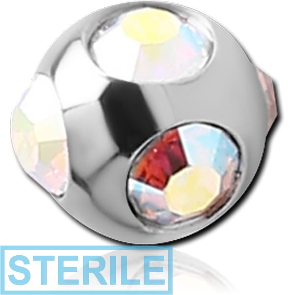 STERILE SURGICAL STEEL MULTI JEWELLED BALL