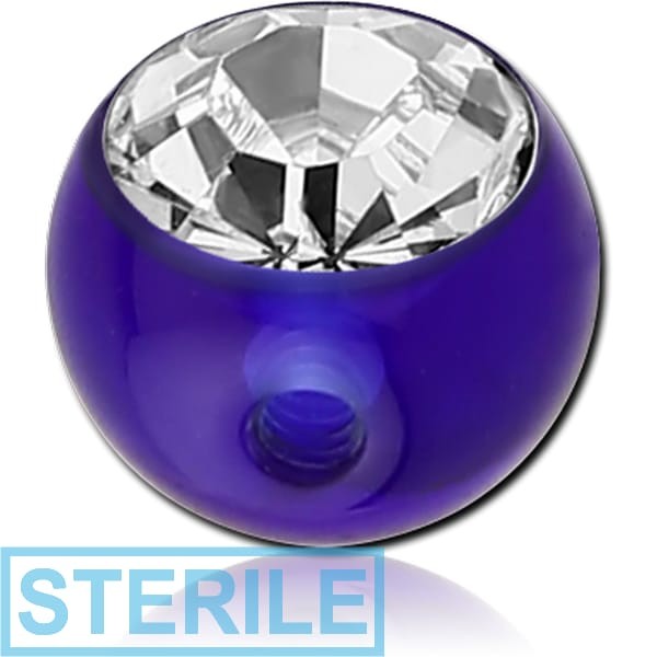 STERILE SIDE THREADED JEWELLED UV BALL
