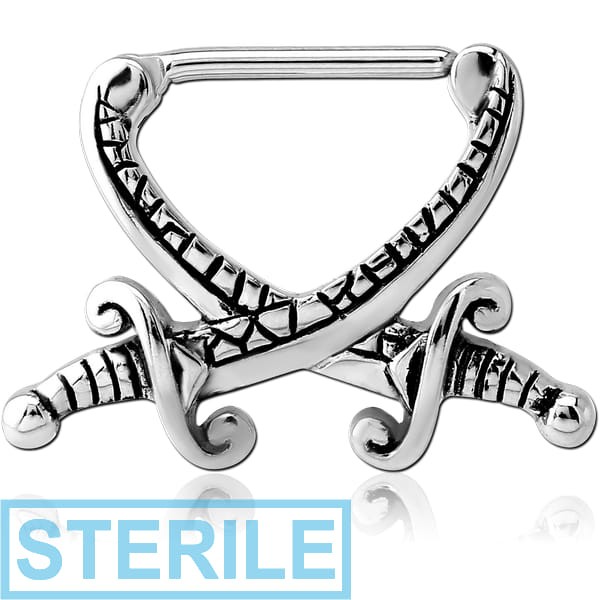 STERILE SURGICAL STEEL KOOL KATANA NIPPLE CLICKER - SWORDS
