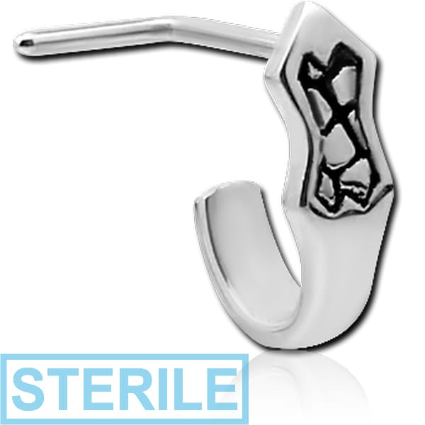 STERILE SURGICAL STEEL KOOL KATANA 90 DEGREE WRAP AROUND NOSE STUD