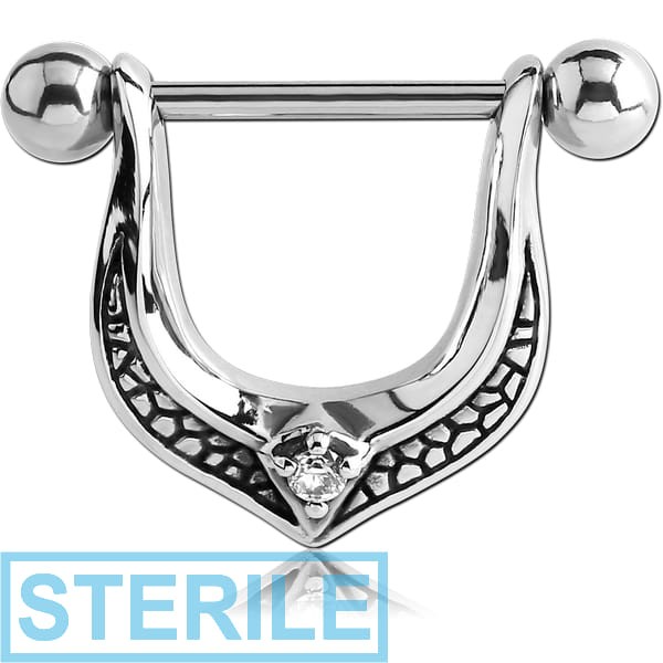 STERILE SURGICAL STEEL KOOL KATANA JEWELLED NIPPLE STIRRUP