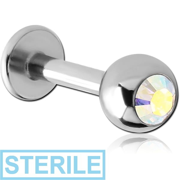 STERILE SURGICAL STEEL JEWELLED LABRET