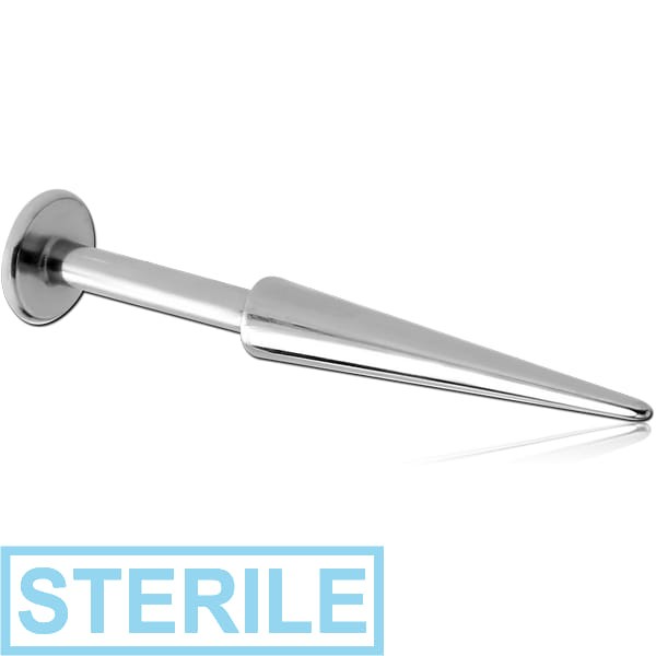STERILE SURGICAL STEEL LABRET WITH LONG CONE