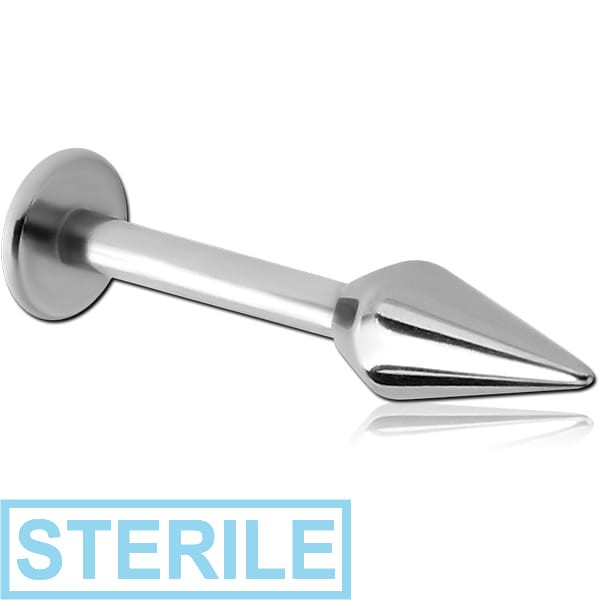 STERILE SURGICAL STEEL LABRET WITH SPEAR CONE
