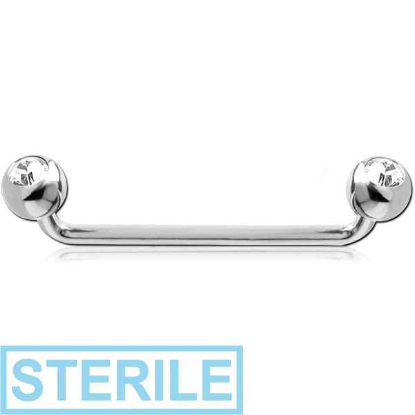 STERILE TITANIUM LONG 90 DEGREE DOUBLE JEWELLED STAPLE BARBELL