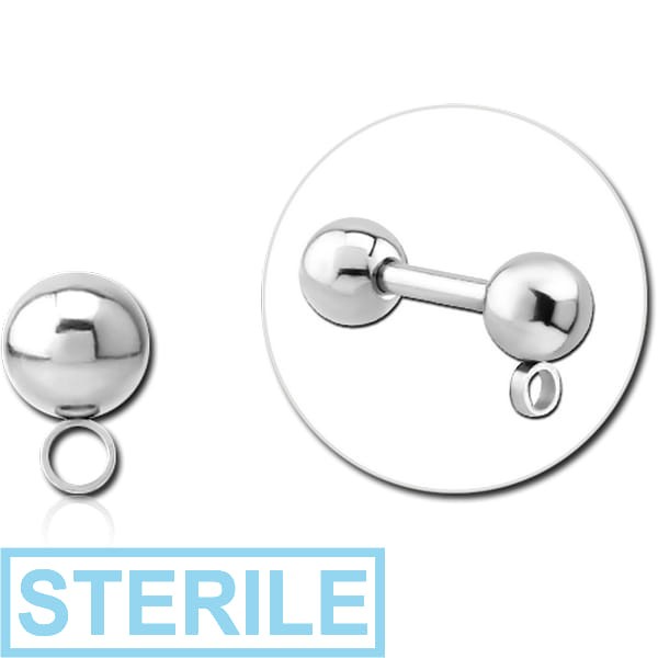 STERILE SURGICAL STEEL MICRO BALL WITH HORIZONTAL HOOP