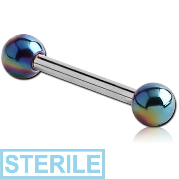 STERILE SURGICAL STEEL MICRO BARBELL WITH AB COATED UV ACRYLIC BALLS