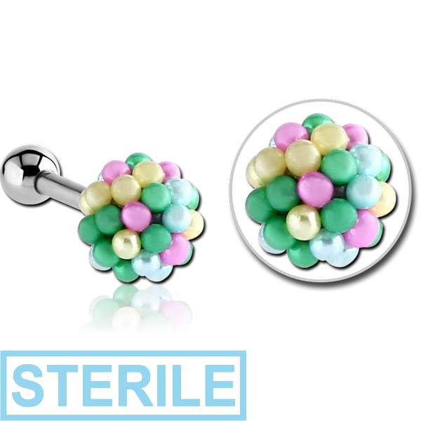 STERILE SURGICAL STEEL JEWELLED TRAGUS