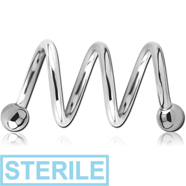 STERILE SURGICAL STEEL 3 TWISTS CORKSCREW MICRO BARBELL