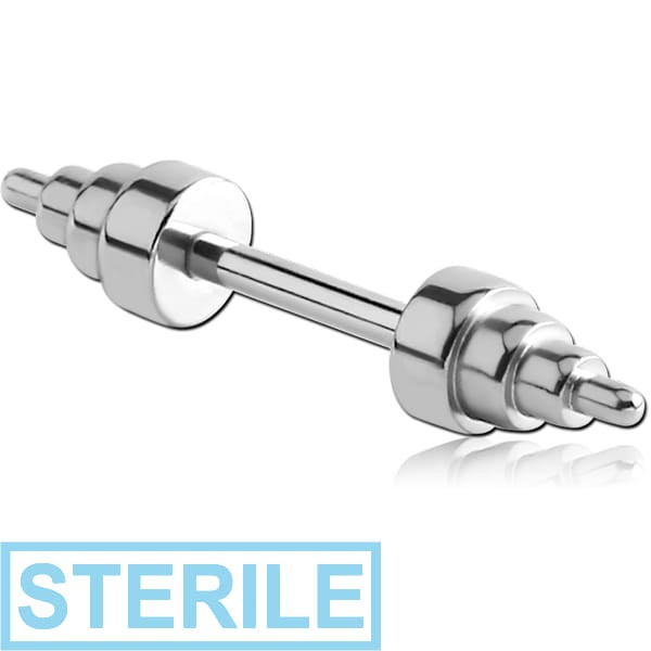 STERILE SURGICAL STEEL MICRO BARBELL WITH MINI DUMBBELLS