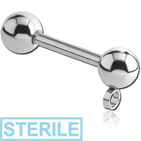 STERILE SURGICAL STEEL MICRO BARBELL WITH HORIZONTAL HOOP