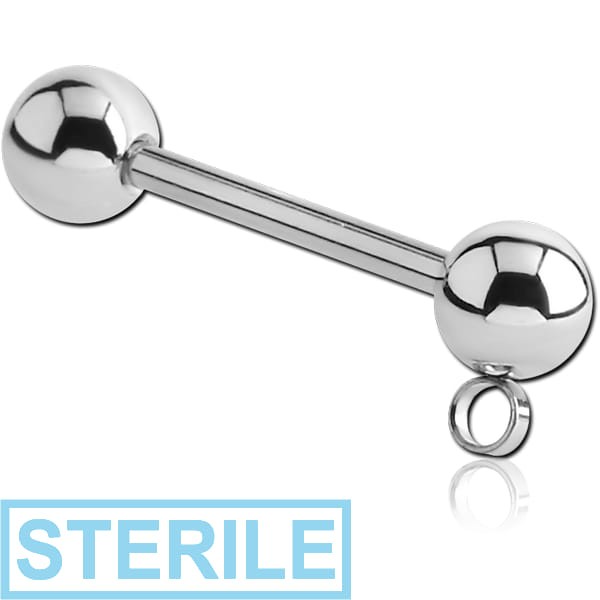 STERILE SURGICAL STEEL MICRO BARBELL WITH DANGLING VERTICAL HOOP