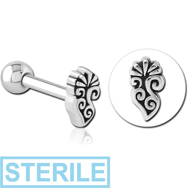 STERILE SURGICAL STEEL TRAGUS MICRO BARBELL - FILIGREE