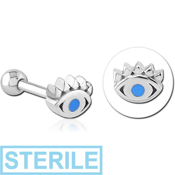 STERILE SURGICAL STEEL TRAGUS MICRO BARBELL- EYE