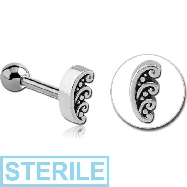STERILE SURGICAL STEEL TRAGUS MICRO BARBELL - FILIGREE