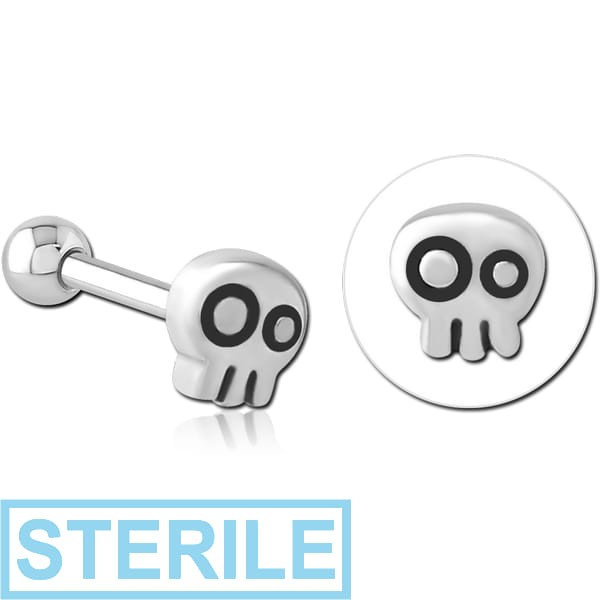 STERILE SURGICAL STEEL TRAGUS MICRO BARBELL - GHOST