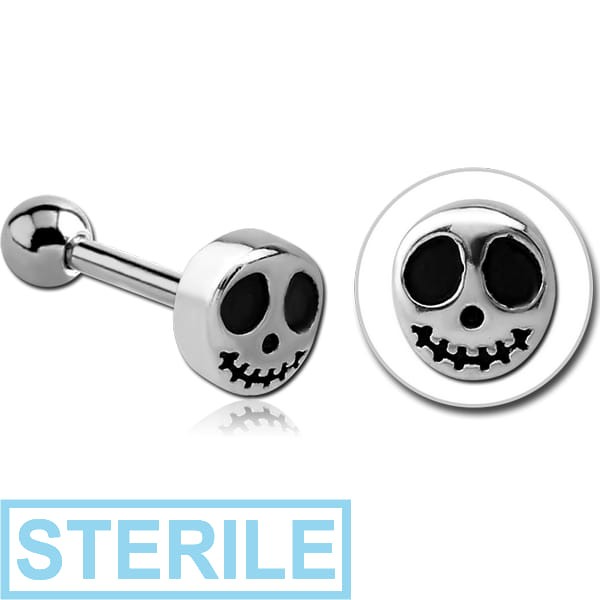 STERILE SURGICAL STEEL TRAGUS MICRO BARBELL- GHOST