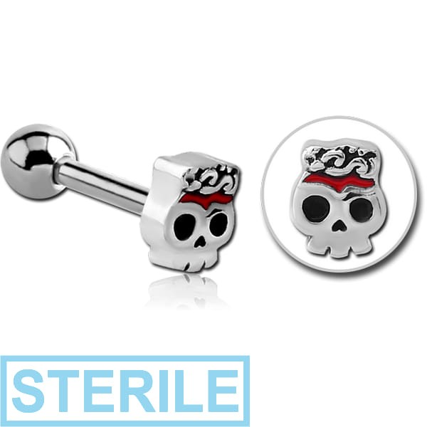 STERILE SURGICAL STEEL TRAGUS MICRO BARBELL - GHOST