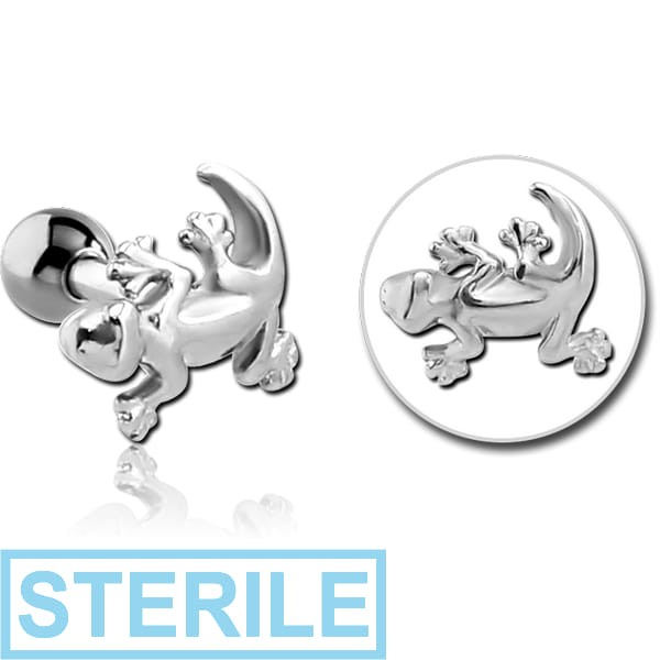 STERILE SURGICAL STEEL TRAGUS MICRO BARBELL - SALAMANDER