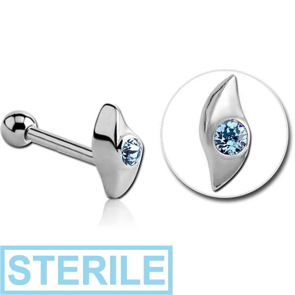 STERILE SURGICAL STEEL JEWELLED TRAGUS MICRO BARBELL