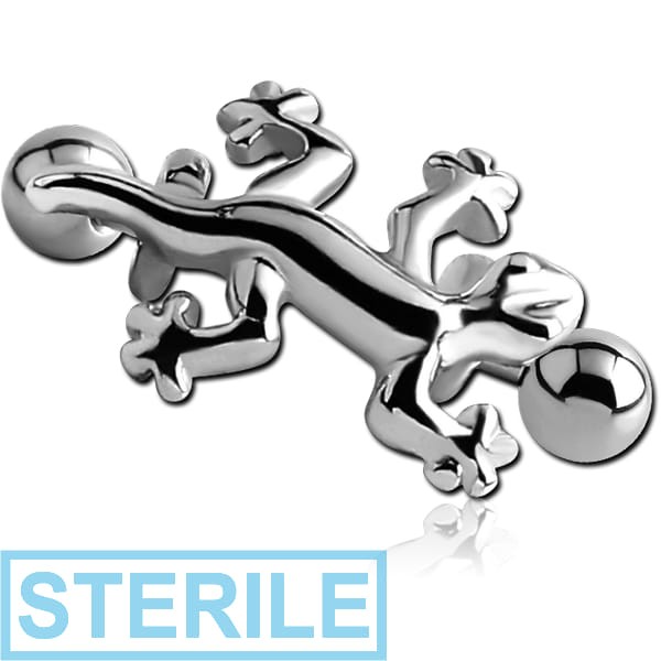 STERILE SURGICAL STEEL MICRO BARBELL WITH SHIELD - SALAMANDER