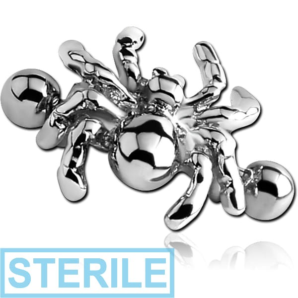 STERILE SURGICAL STEEL MICRO BARBELL WITH SHIELD - SPIDER