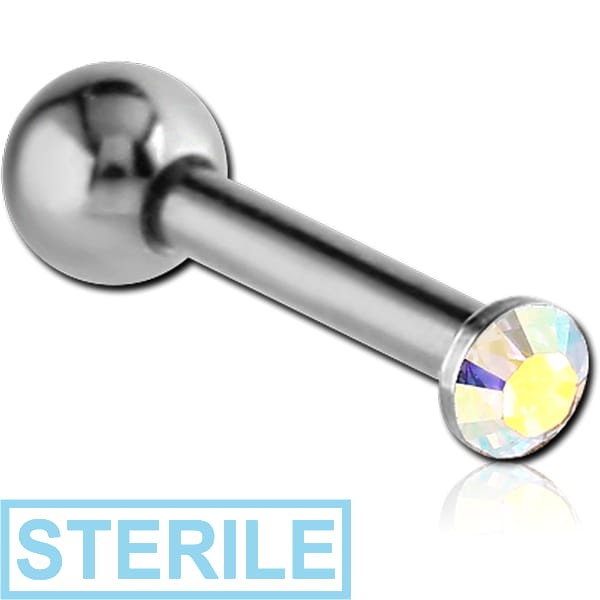 STERILE SURGICAL STEEL CARTILAGE AND TRAGUS JEWELLED MICRO STUD