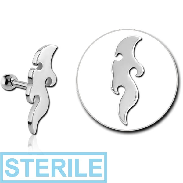 STERILE SURGICAL STEEL TRAGUS MICRO BARBELL