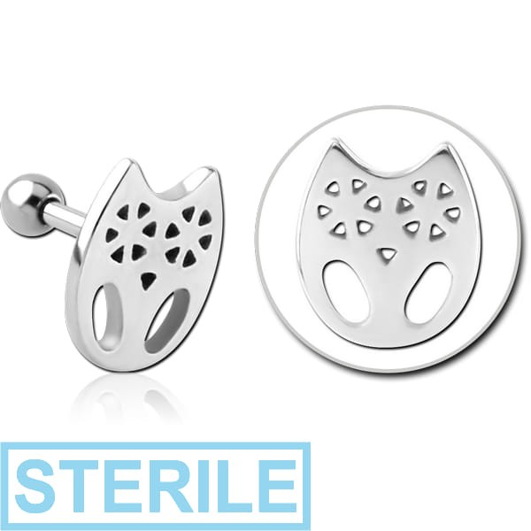 STERILE SURGICAL STEEL TRAGUS MICRO BARBELL