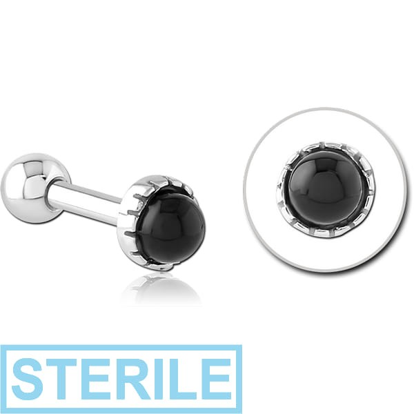 STERILE SURGICAL STEEL JEWELLED TRAGUS MICRO BARBELL