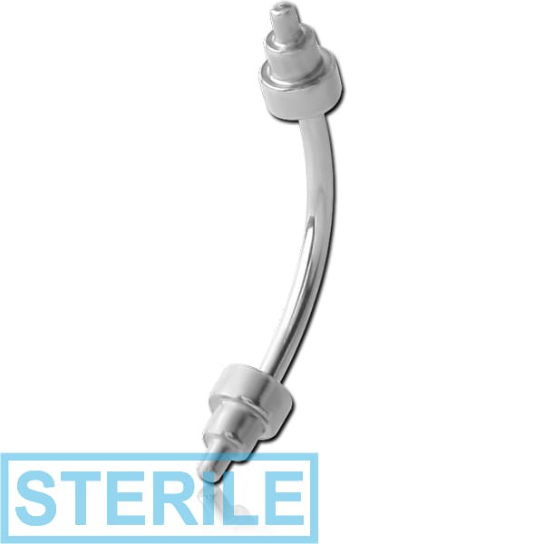 STERILE SURGICAL STEEL CURVED MICRO BARBELL WITH MINI DUMBBELLS