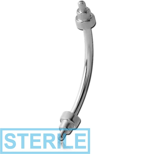 STERILE SURGICAL STEEL CURVED MICRO BARBELL WITH DUMBBELLS