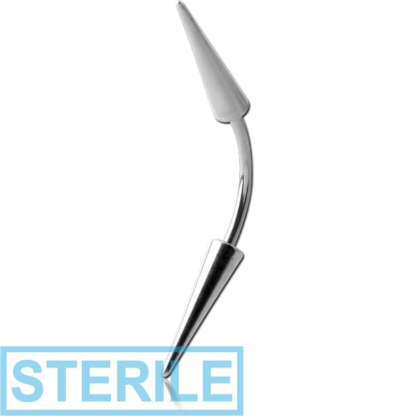 STERILE SURGICAL STEEL CURVED MICRO BARBELL WITH LONG CONES