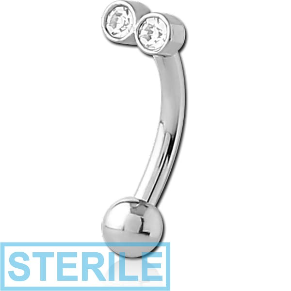 STERILE SURGICAL STEEL JEWELLED FANCY CURVED MICRO BARBELL
